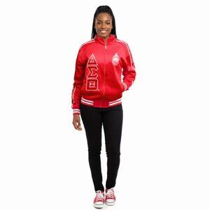 Luxe Legacy: The Delta Red Prestige Zip-Up Track Jacket